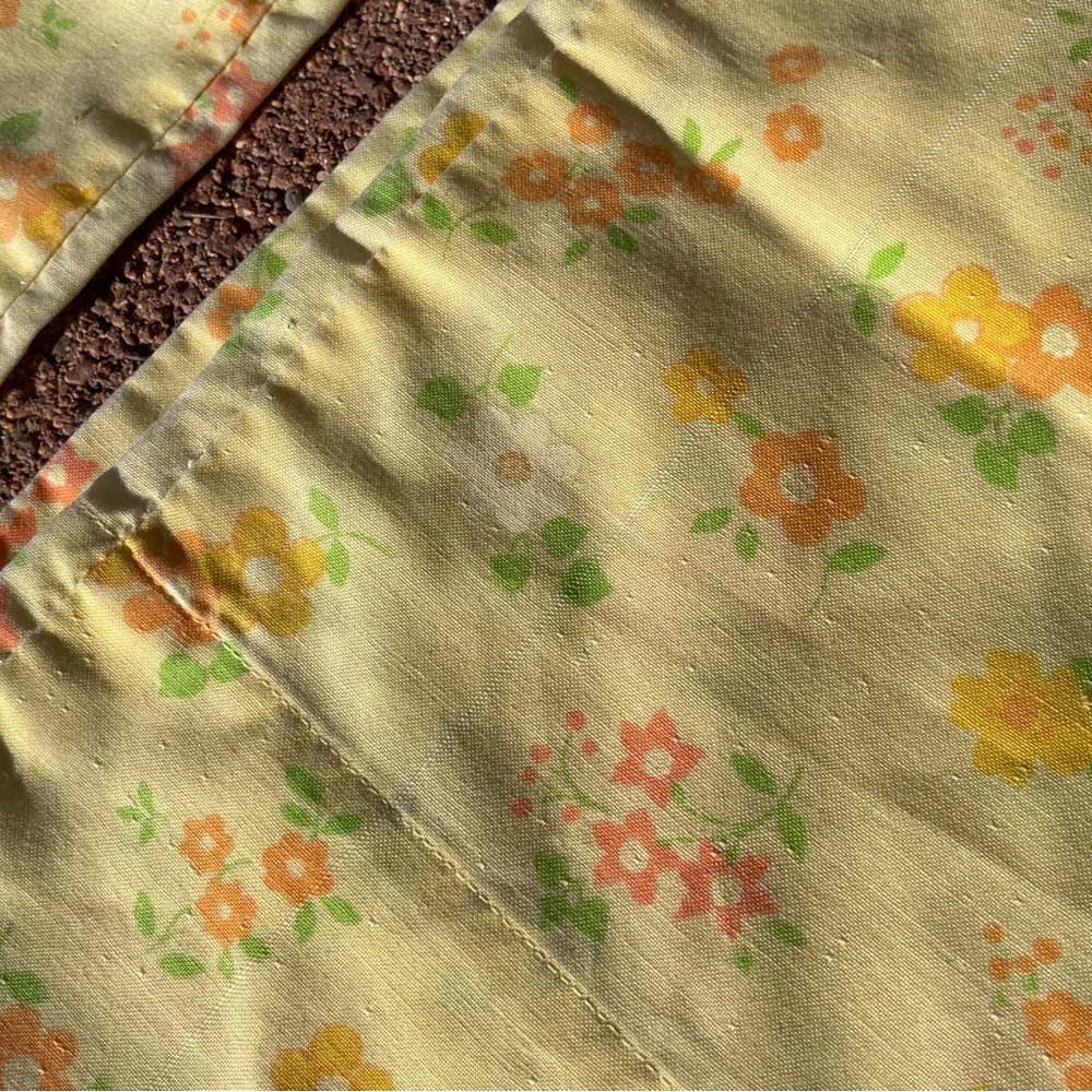 Vintage flower power pillowcases yellow floral pillowcase pair Pacific